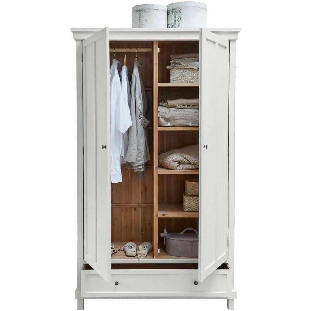 Kleiderschrank mit den Massen 194 x 115.5 x 50 cm in Weiss