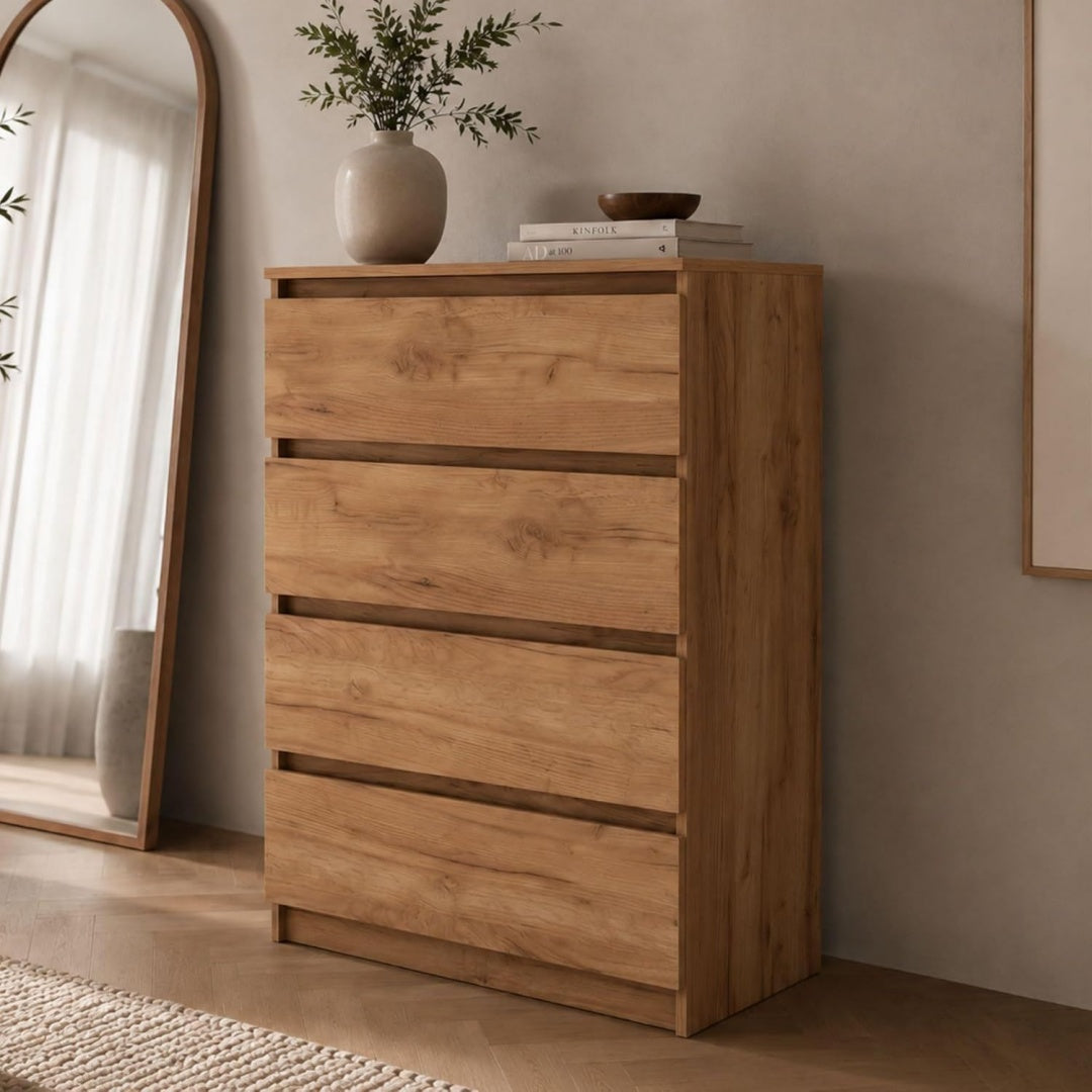 4 Schubladen und Schubladen bestimmen das Sideboard