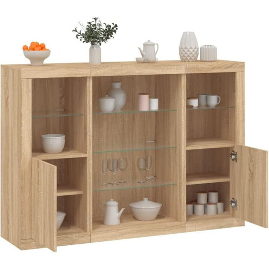 Sideboard mit LED Beleuchtung in Eichenbraun