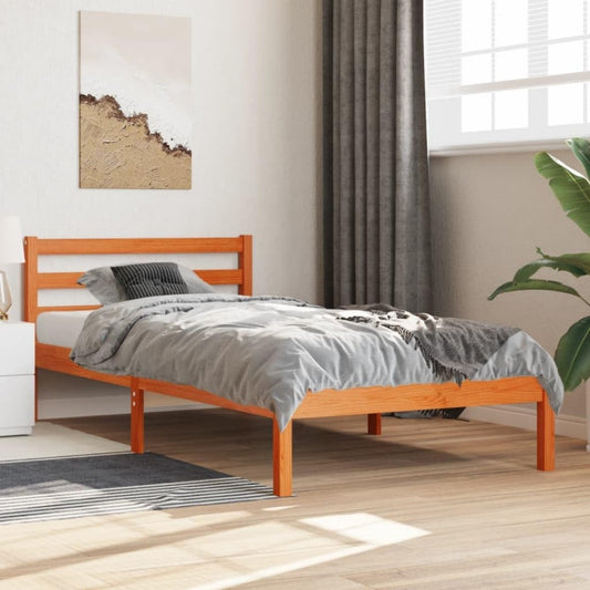 Bettgestell mit den Massen 75 x 190 cm aus Massivholz