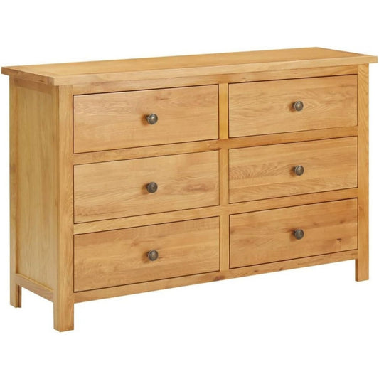 Das Sideboard misst 105 x 33.5 x 73 cm in Eichenbraun
