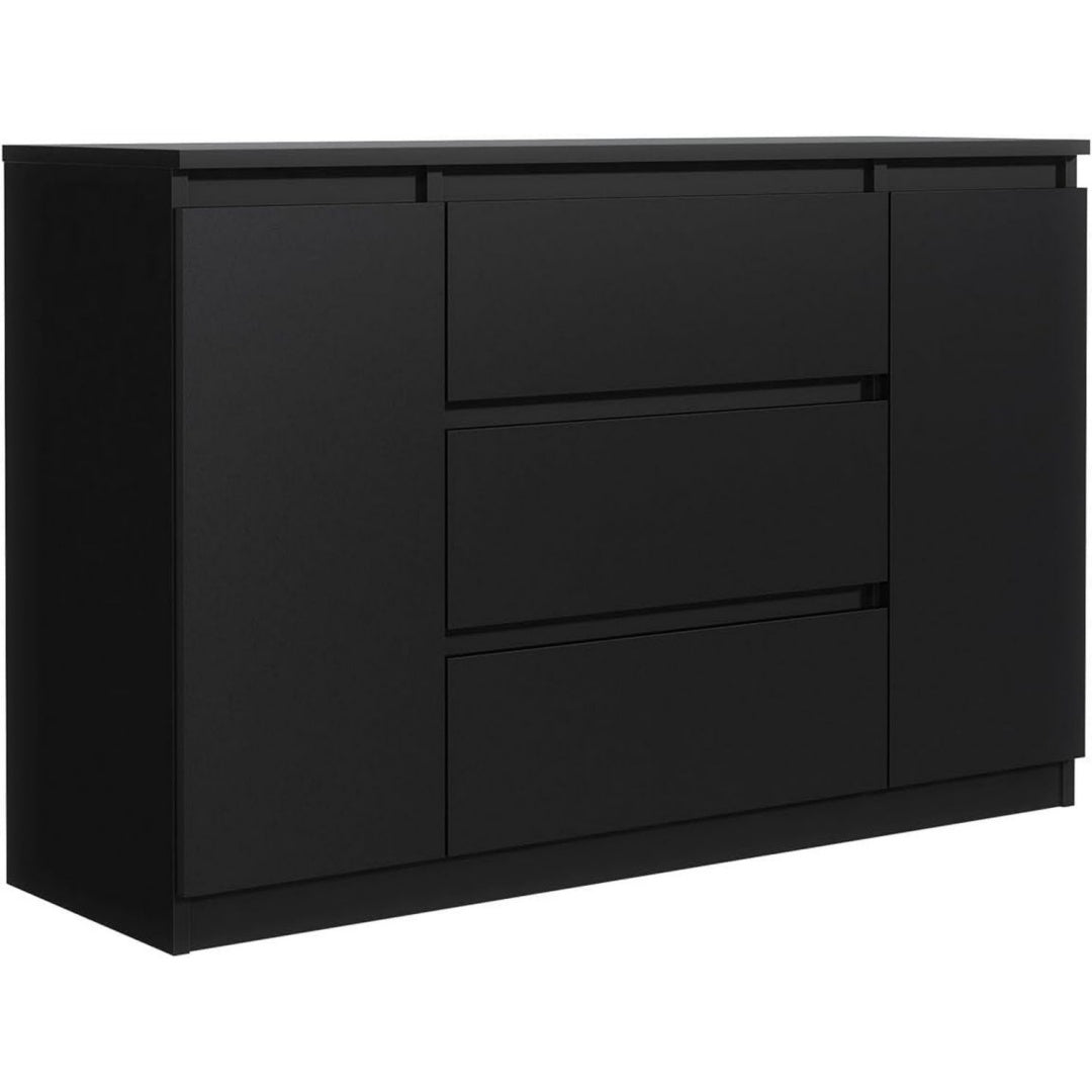 Sideboard mit 2 Tueren, 3 Schubladen und grifflosen Fronten
