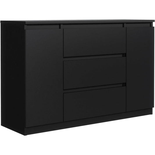 Sideboard mit 2 Tueren, 3 Schubladen und grifflosen Fronten
