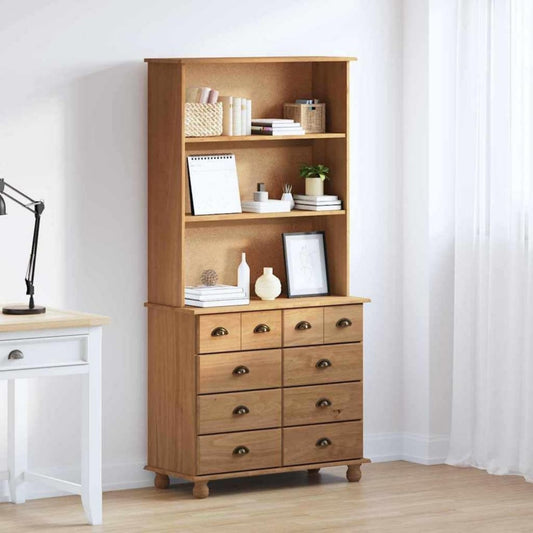 Hochschrank verbindet Holzoptik und Schubladen