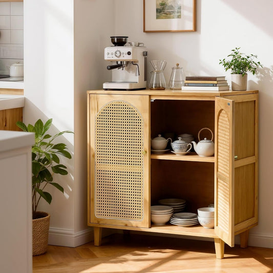 Sideboard verbindet 2 Tueren und Bambuselemente