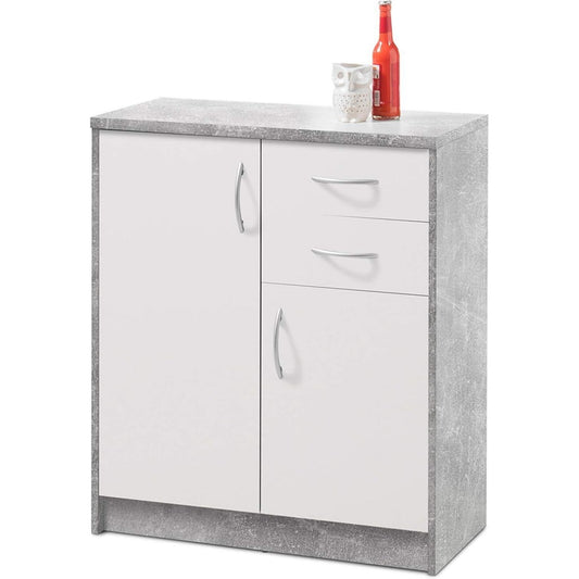 Sideboard in Weiss und Grau mit Schubladen