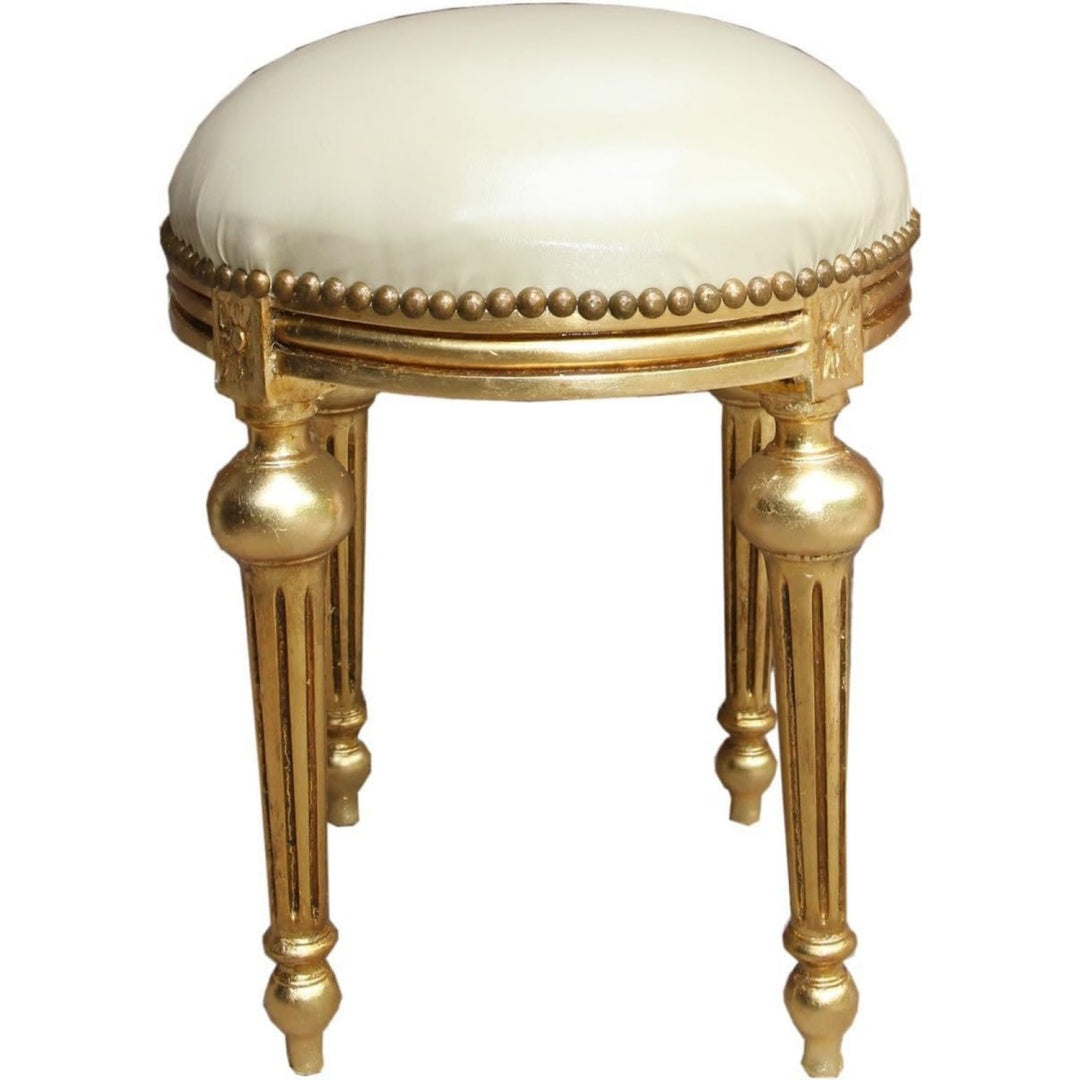 Hocker in Creme und Gold