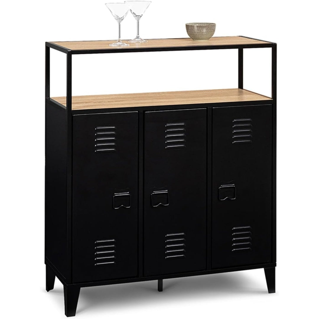 Sideboard verbindet Holzoptik und 3 Tueren
