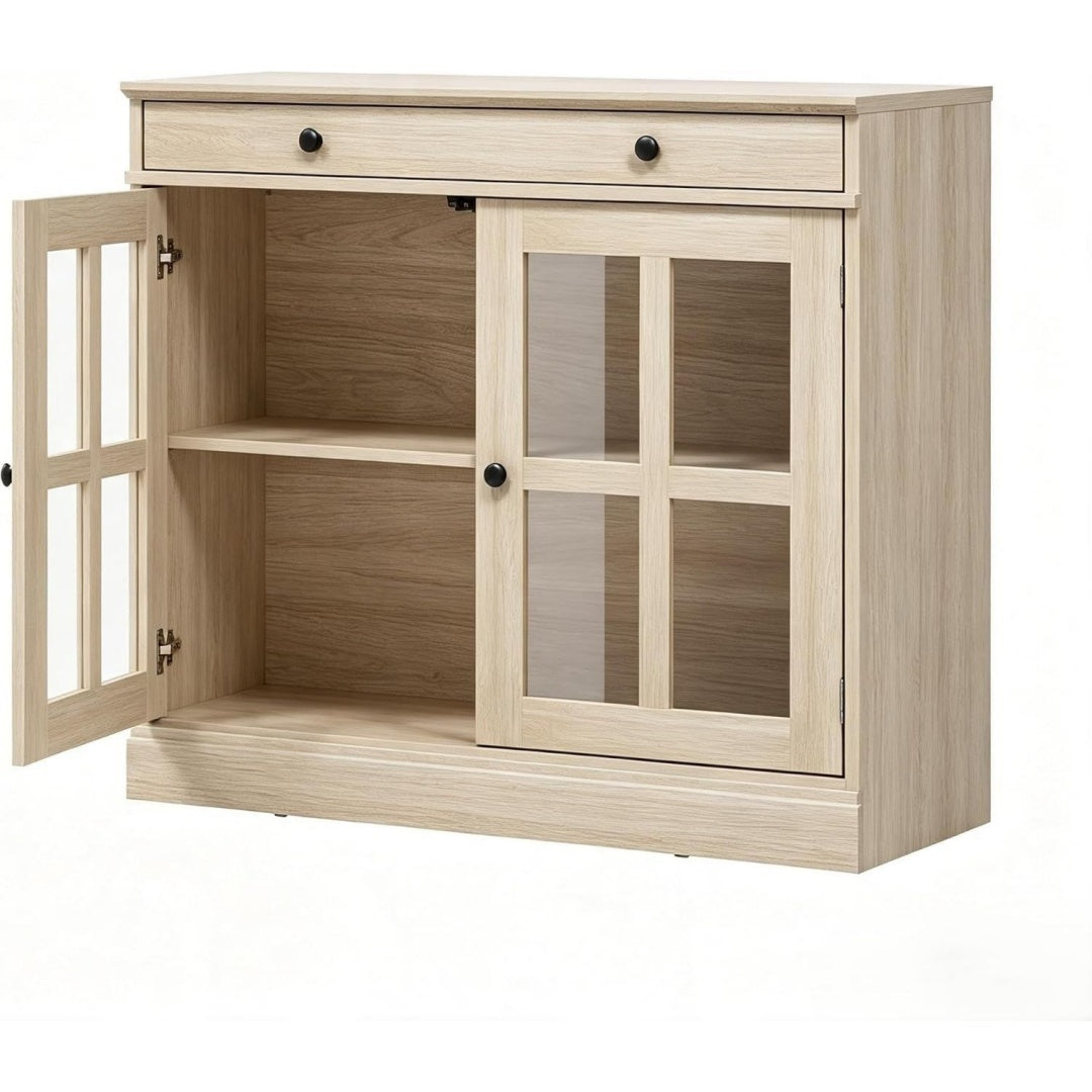 Schiebetueren praegen das Sideboard in Creme